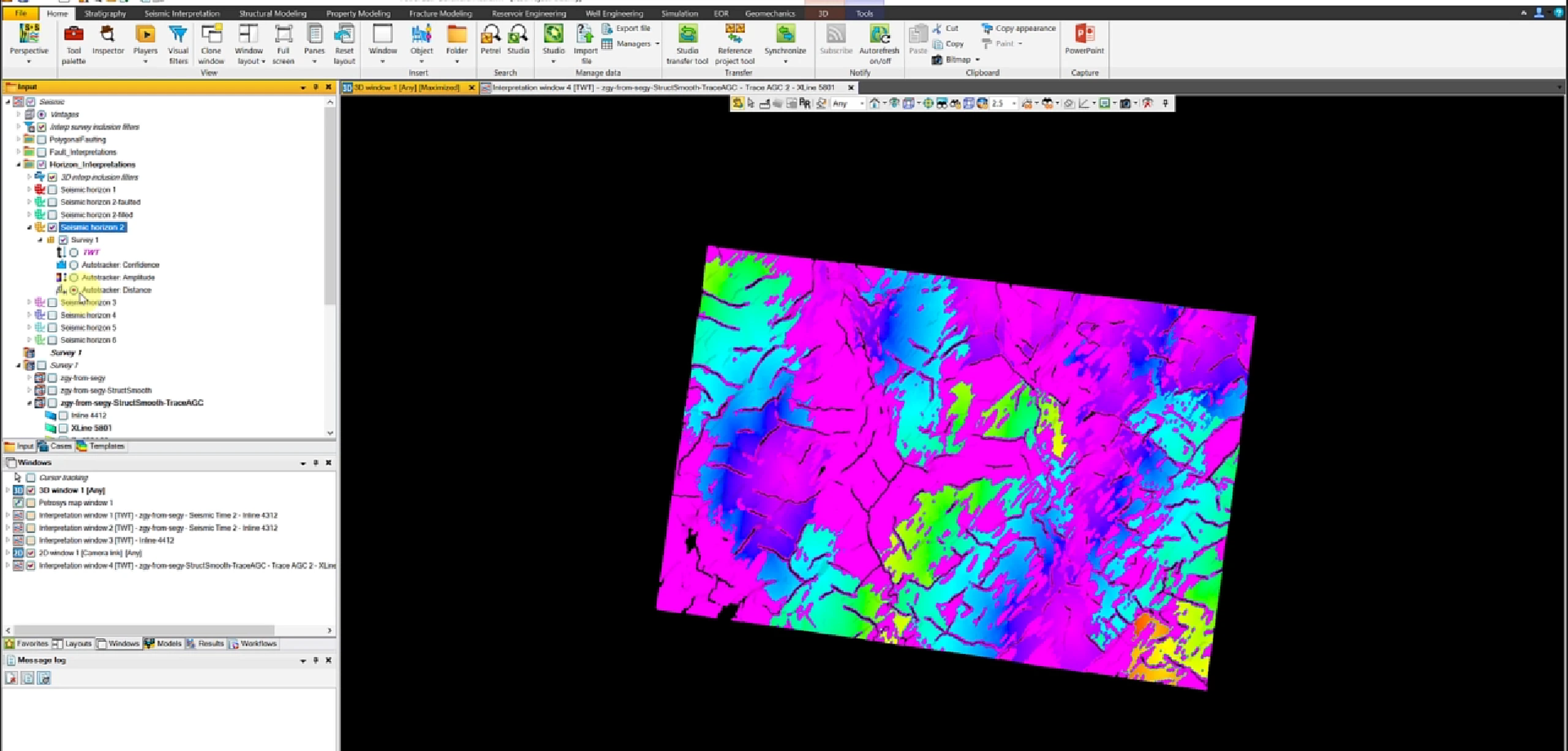 Surface attribute map highlighting structural texture
