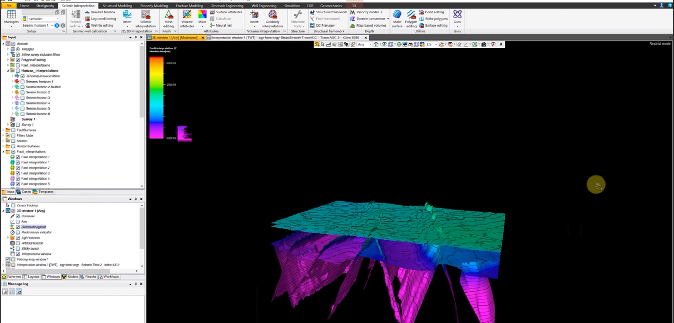 Surface and fault framework viewed as one structural system