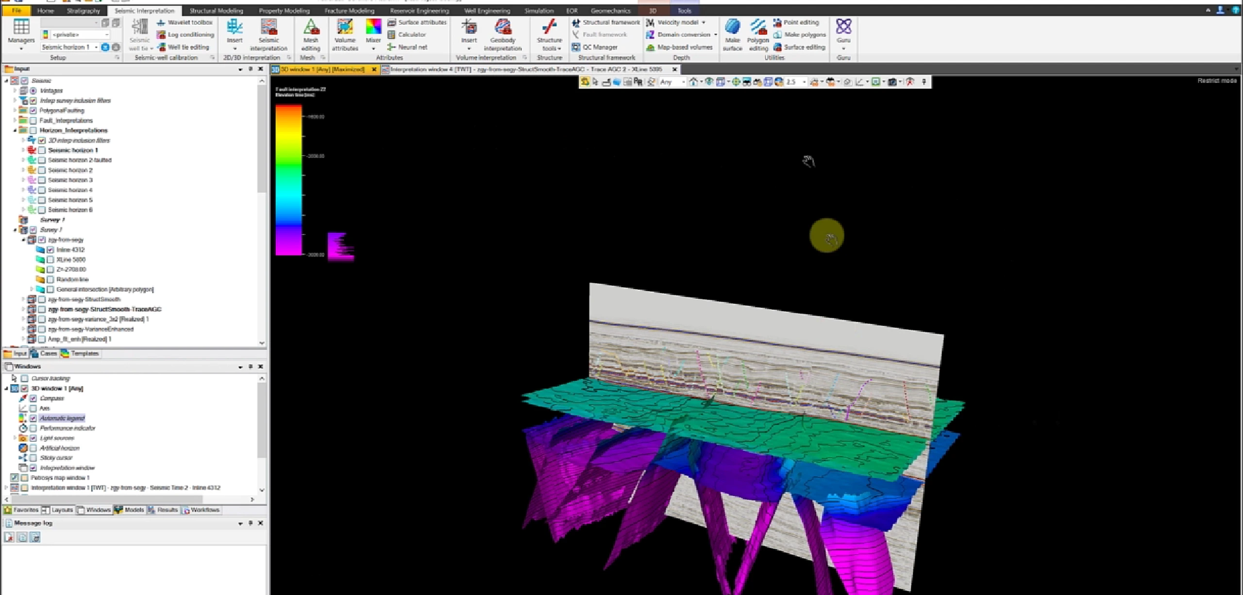 Alternative view of the integrated seismic–fault–surface model